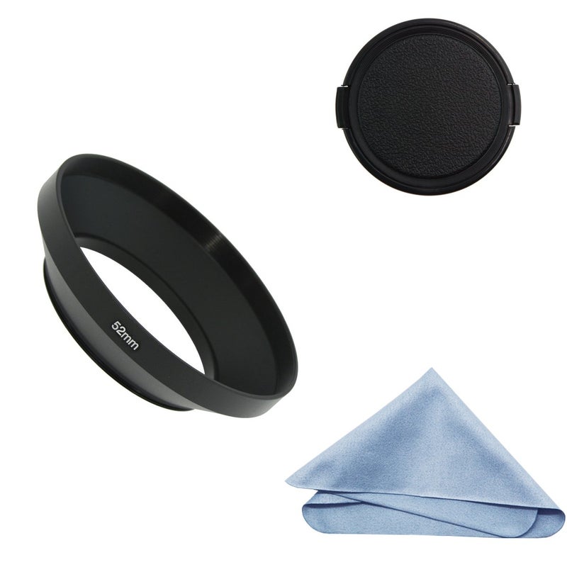 SIOTI 52mm Lens Hood, Oxidation Matte Anti Reflective Treatment, Aluminum Alloy, with 1 * 67mm Lens Cap, Compatible with Sony/Canon/Nikon/Fuji etc >16mm Camera Lens - Image 1